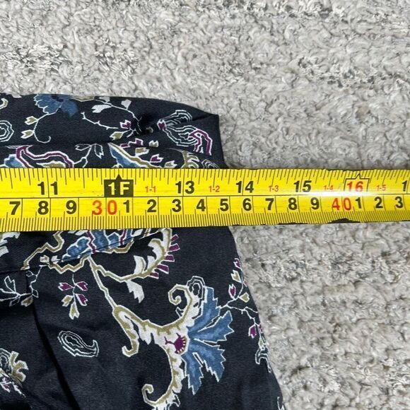 Rebecca Taylor Women's Black Paisley Fleur Silk Blend Pants - Picture 6 of 8